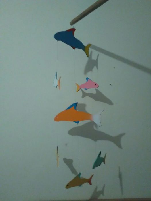 Espanta espiritos com peixes quarto de criança