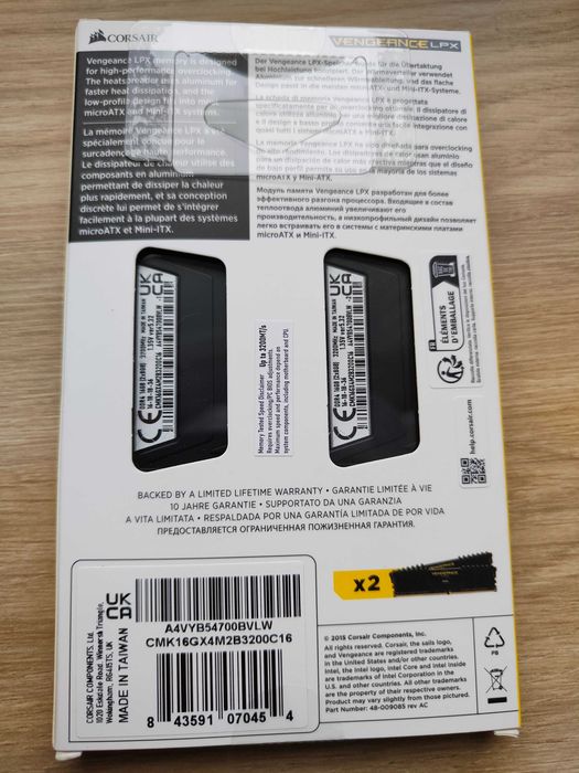Pamięć RAM Corsair 16 GB (2x 8GB) 3200MHz CL16 DDR4 2x8 GB 16GB