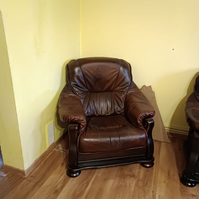 Zestaw skórzany wypoczynek ława