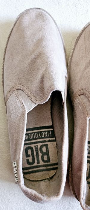 Beżowe, wsuwane, damskie espadryle, Big Star, rozm 39