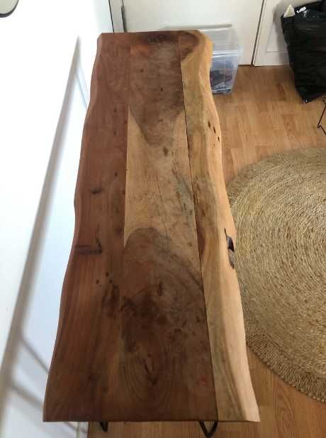 Mesa consola / aparador de entrada – madeira e metal