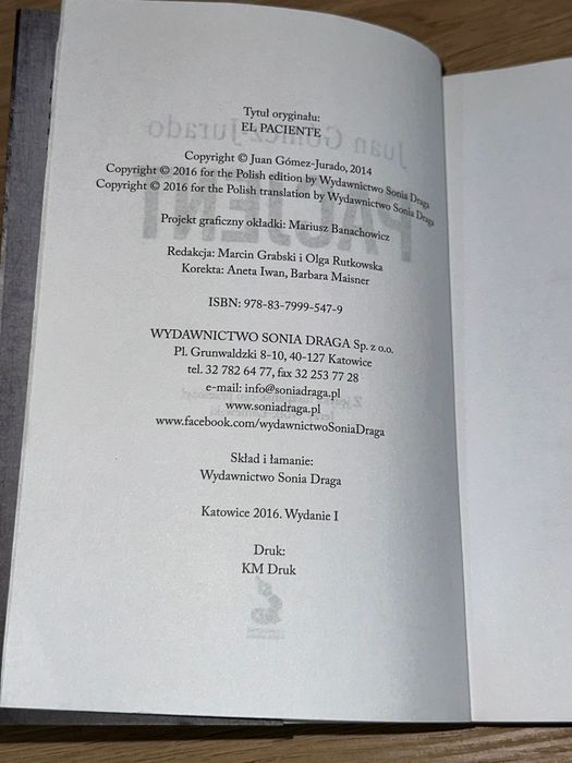 Książka Pacjent Juan Gómez-Jurado