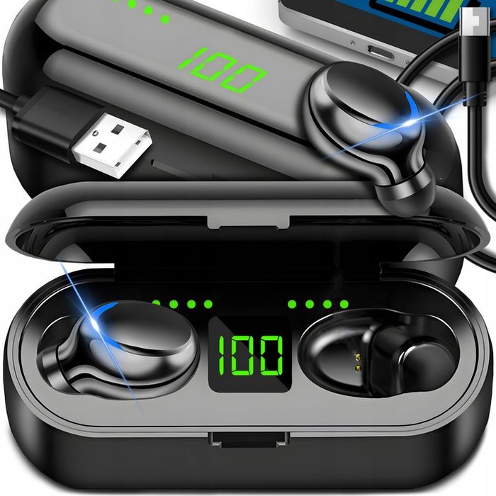 Słuchawki Bezprzewodowe Bluetooth 5.3 3 Gen Model 2024 Mikrofon + Powe