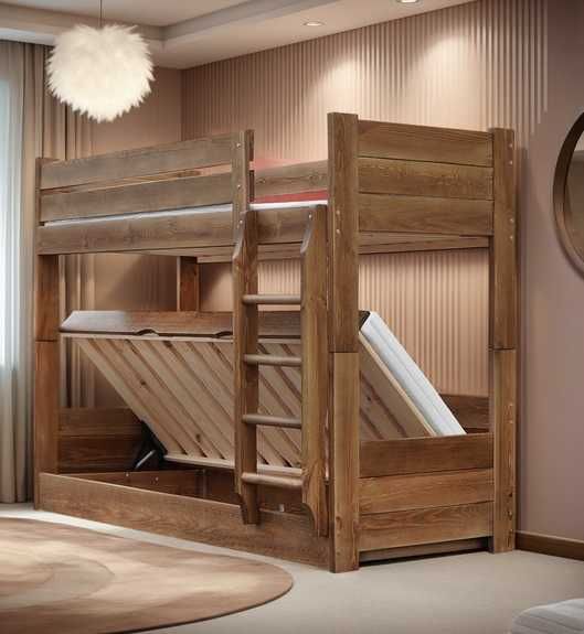 łóżko piętrowe EVER 90x200 otwierane z pojemnikiem 120 kg