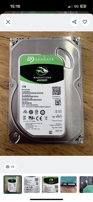 Disco Rígido Seagate Barracuda 1TB Sata - Excelente estado