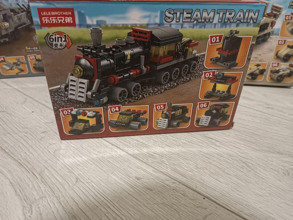 Конструктор дитячий потяг танк джип 135 деталей 6 в 1