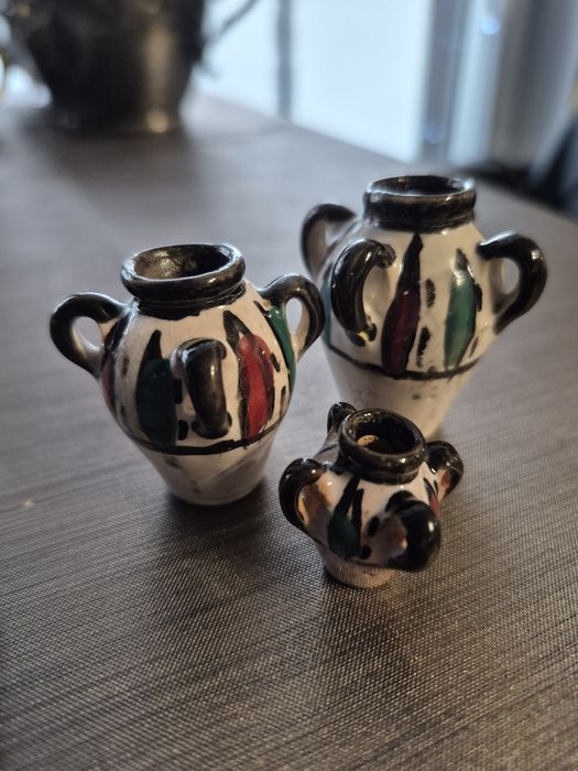 Miniaturowe ceramiczne amfory - kpl.3 szt