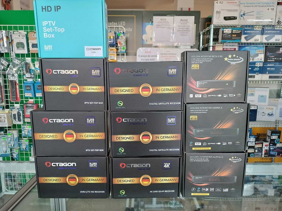 Recetores LINUX marcas Octagon e Golden