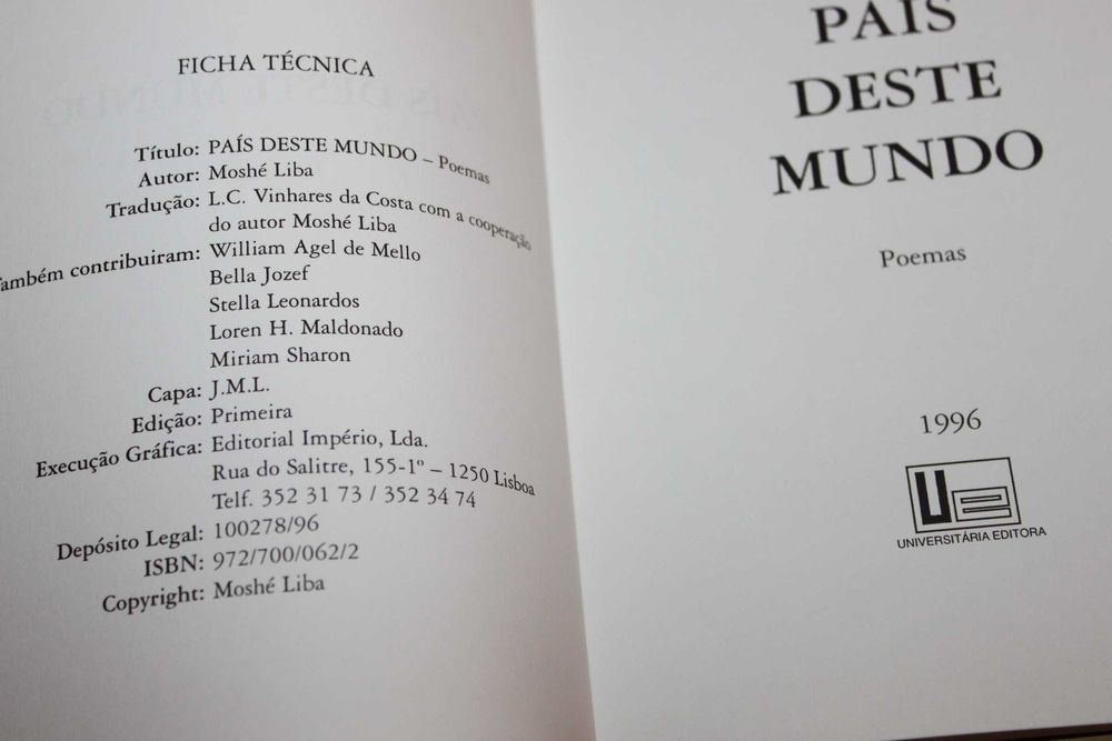 País Deste Mundo// Moshé Liba-poemas