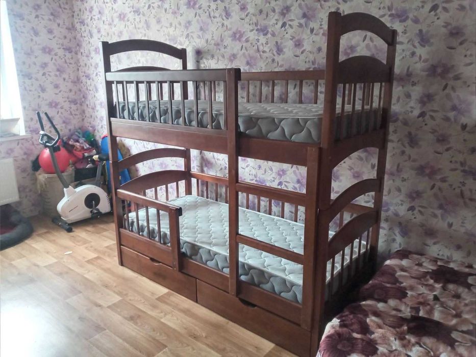 Двухъярусная кровать Карина Усиленная, Комплект с матрасами