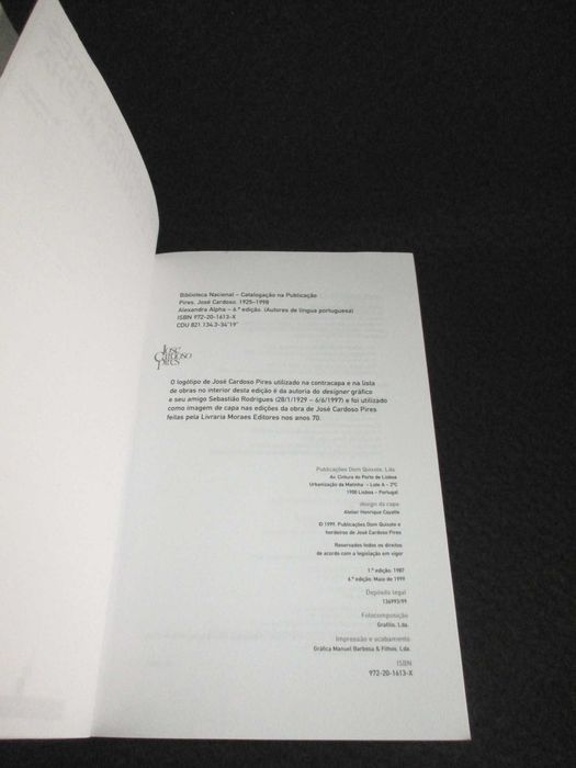 Livro Alexandra Alpha José Cardoso Pires