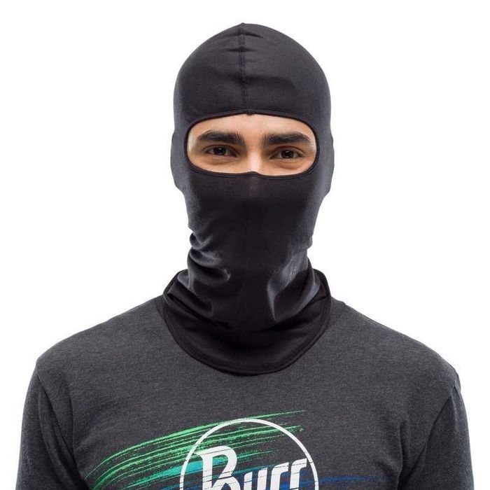 Kominiarka Buff Lightweight Merino Wool Balaclava Solid Black