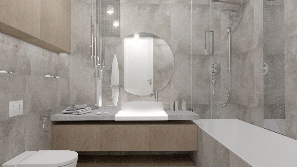 Projekt wnętrz, wizualizacje 3D kuchni, łazienki, salonu, home staging