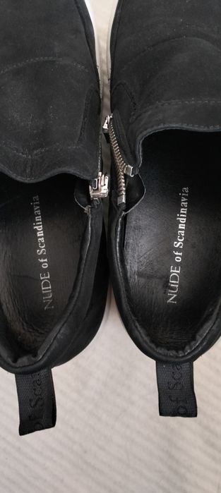 Buty skórzane nubuk Nude of Scandinavia