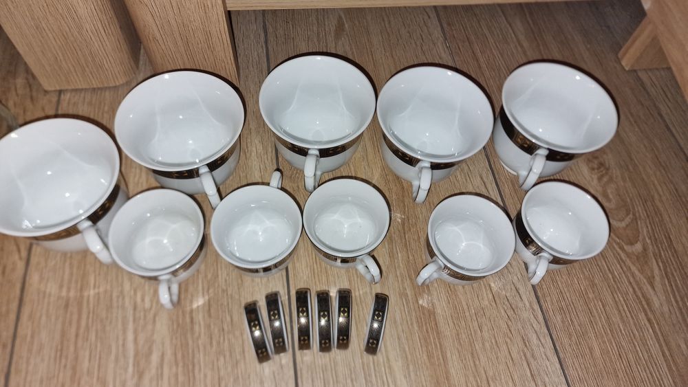 Serwis obiadowo-kawowy 48 elementów Platinum Design 24 karatowe złoto