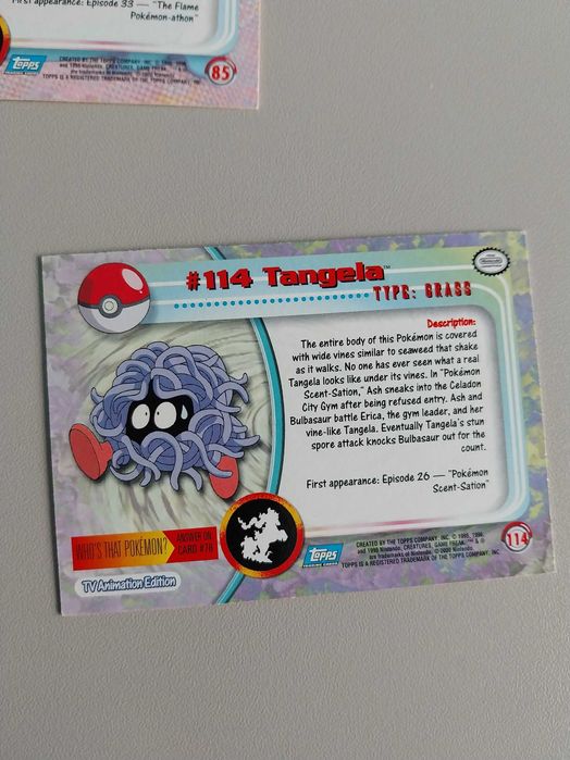 Lote 3 cartas Pokemon TV Animation Edition, raras, Dodrio, Weezing, Tangela