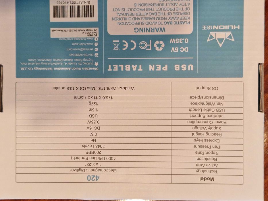 USB Pen Tablet da marca Huion