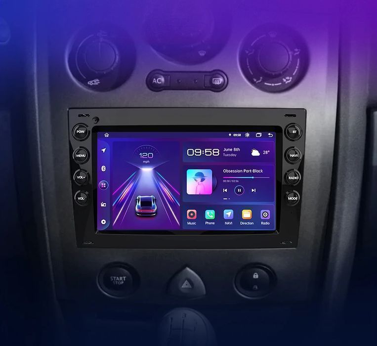 Renault Megane 2 2002-2009 – Radio Android 15 7" CarPlay Android Auto GPS Nawigacja Stacja Multimedialna WiFi Bluetooth PL 2GB/32GB