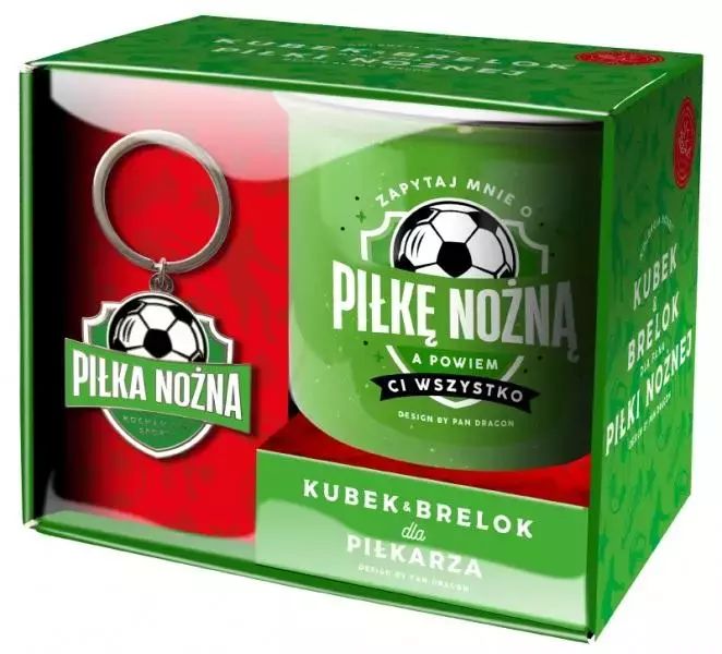 Zestaw kubek + brelok Hobby-Piłka nożna. Nowy Produkt