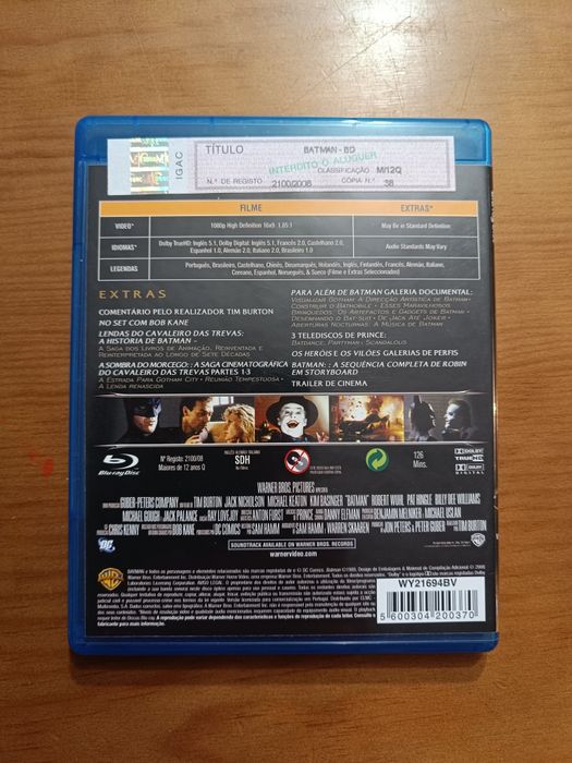 Blu Ray do filme "Batman", Tim Burton (portes grátis)