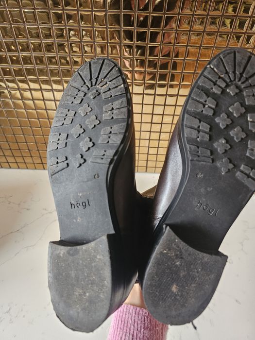 Buty Högl sztyblety damskie ciemny brąz skóra 41 wkładka 26,5cm