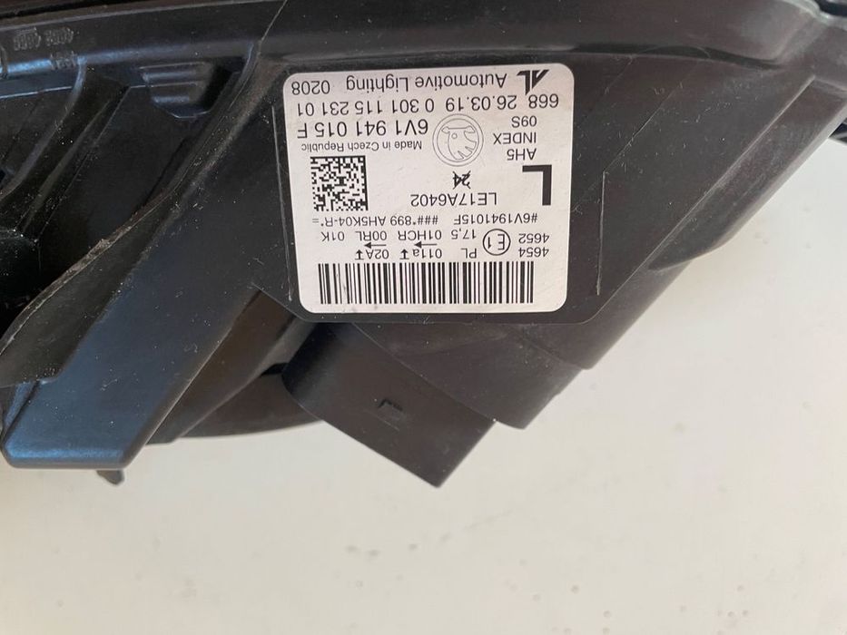 lampa reflektor lewa przednia przód skoda fabia iii led xenon 6v1015e