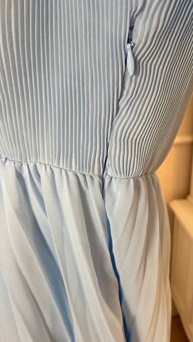 Błękitna suknia ciążowa S