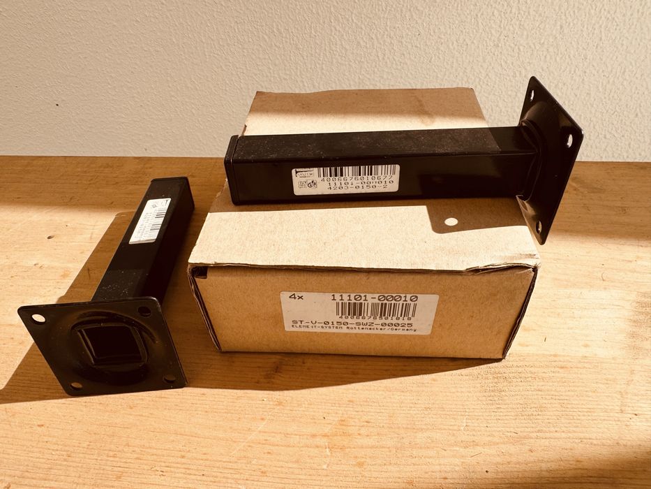 Lote 4 pés aço preto