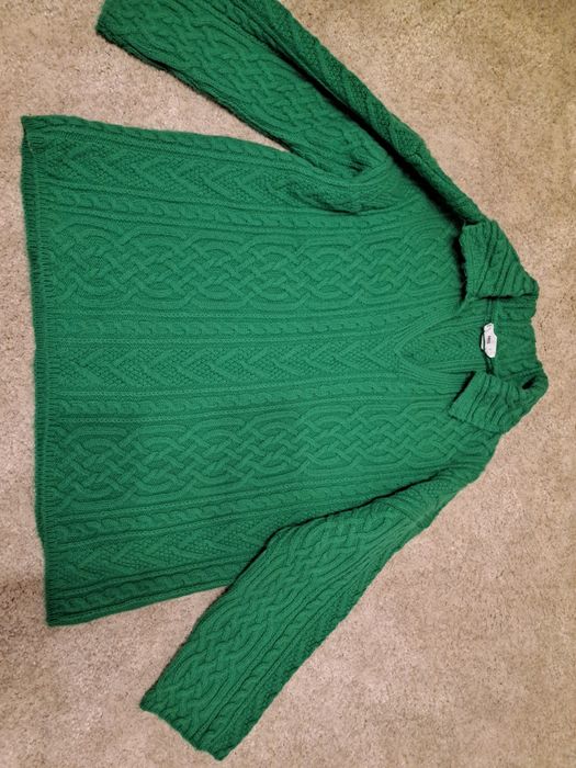 Sweter Mango zielony oversize warkocze rozmiar S