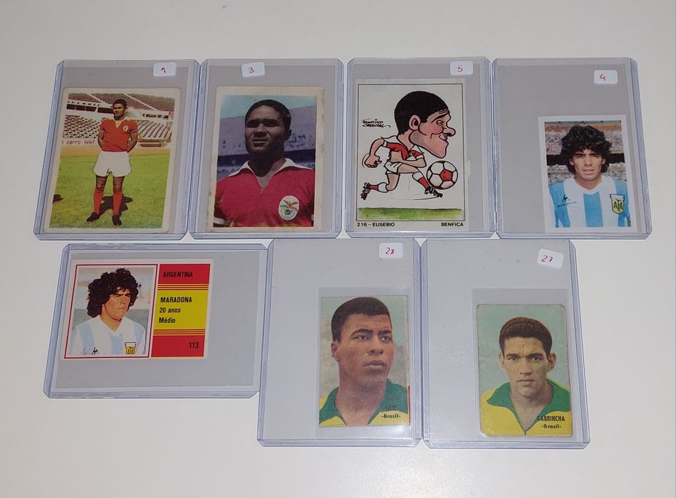 Cromos de Futebol: Ronaldo, Eusébio, Messi, Figo, Maradona e outros...