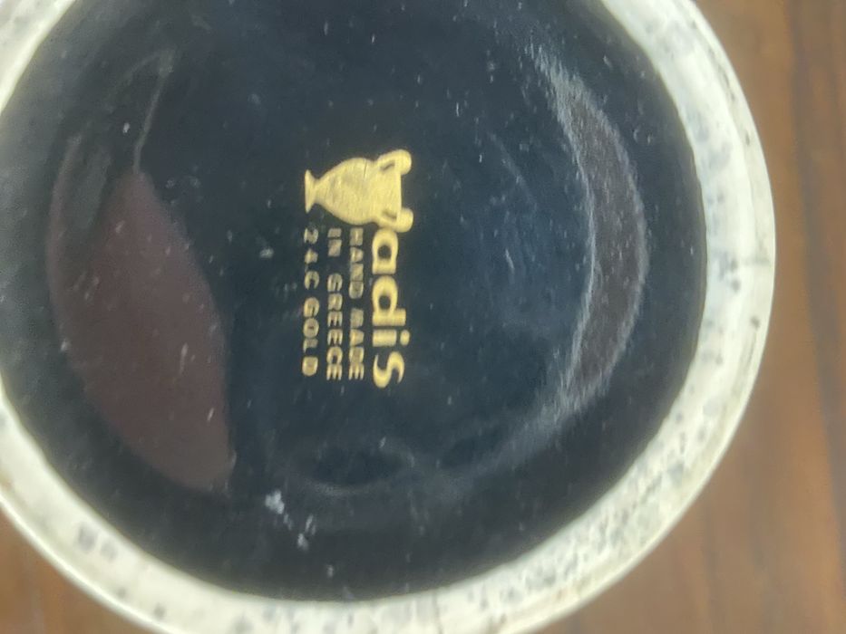 Jarro de porcelana limoges com pintura a tinta de ouro