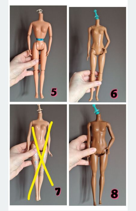 Лялькові тіла та голови Барбі, оригінал Mattel, Barbie гібридизація