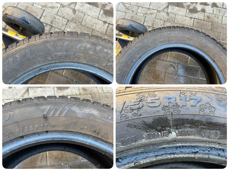 4X OPONY ZIMOWE 225/55R17 101H Dunlop SP Winter Sport 4D XL 7.3MM CAŁE