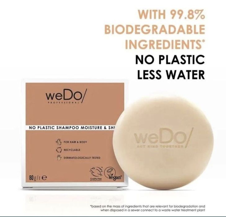 Твердий шампунь wedo moisture & shine no plastic shampoo bar