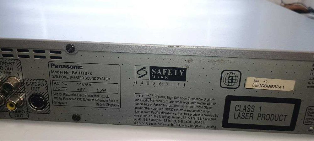 Panasonic SA-HT878 DVD-ресивер (часть дом кинотеатра) на запчасти