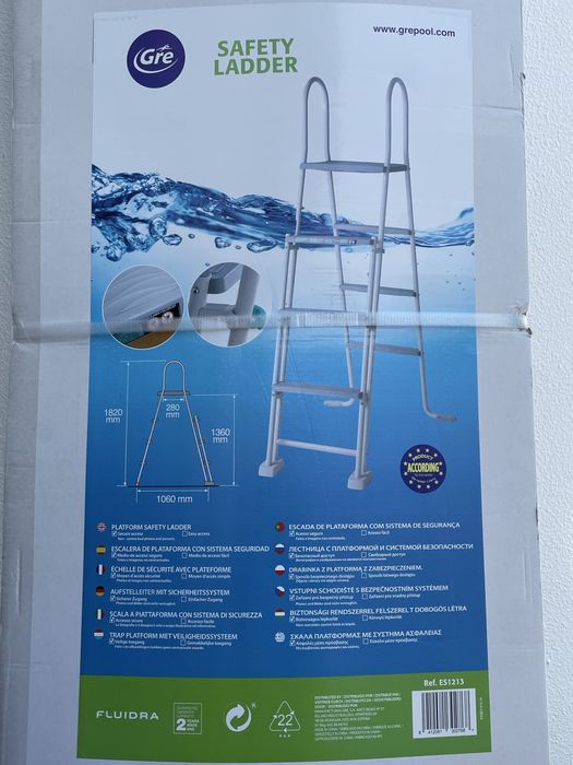 Escada para piscina elevada Gre (nova na caixa)