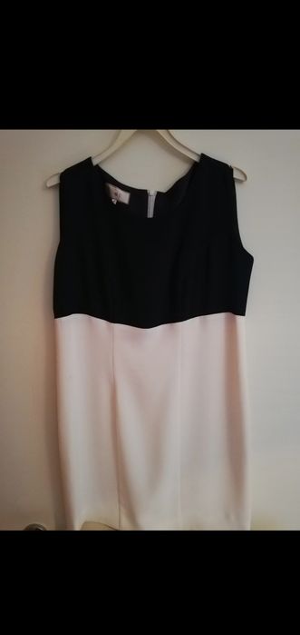 Vestido azul e branco