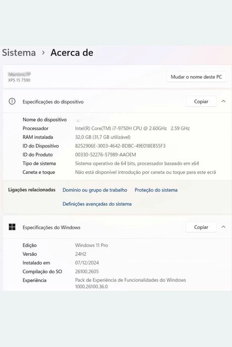 Dell XPS 15 7590 I7-9750H