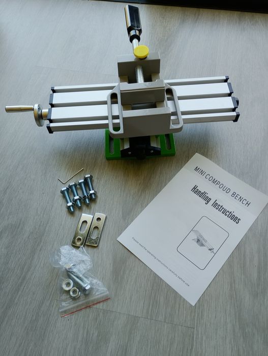 Mesa 2 eixos com torno alumínio para furadora ou fresadora CNC - NOVA!