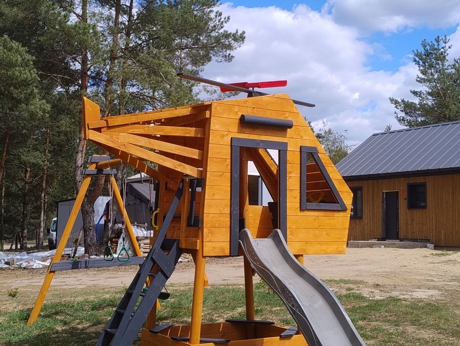 Ogrodowy plac zabaw dla dzieci helikopter ślizg huśtawki piaskownica