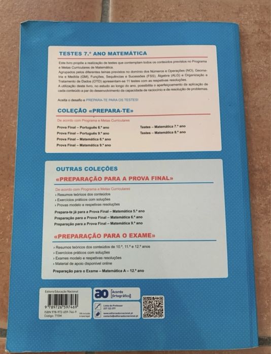 Livro de apoio Matemática 7