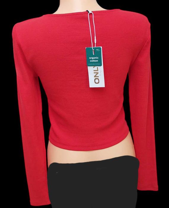 Bawełniana czerwona bluzka ONLY, R. M