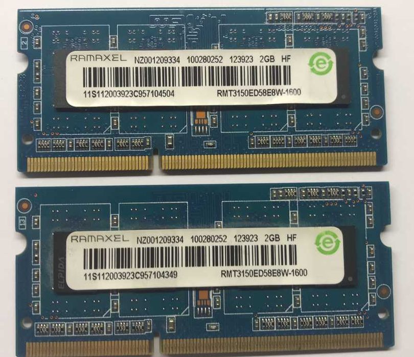 Оперативна пам'ять Ramaxel 2-2GB SO-DIMM DDR3 1600 МГц