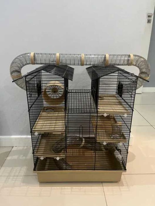 Klatka dla chomika gryzoni NOWA duża XXL z domkiem kołowrotkiem gratis