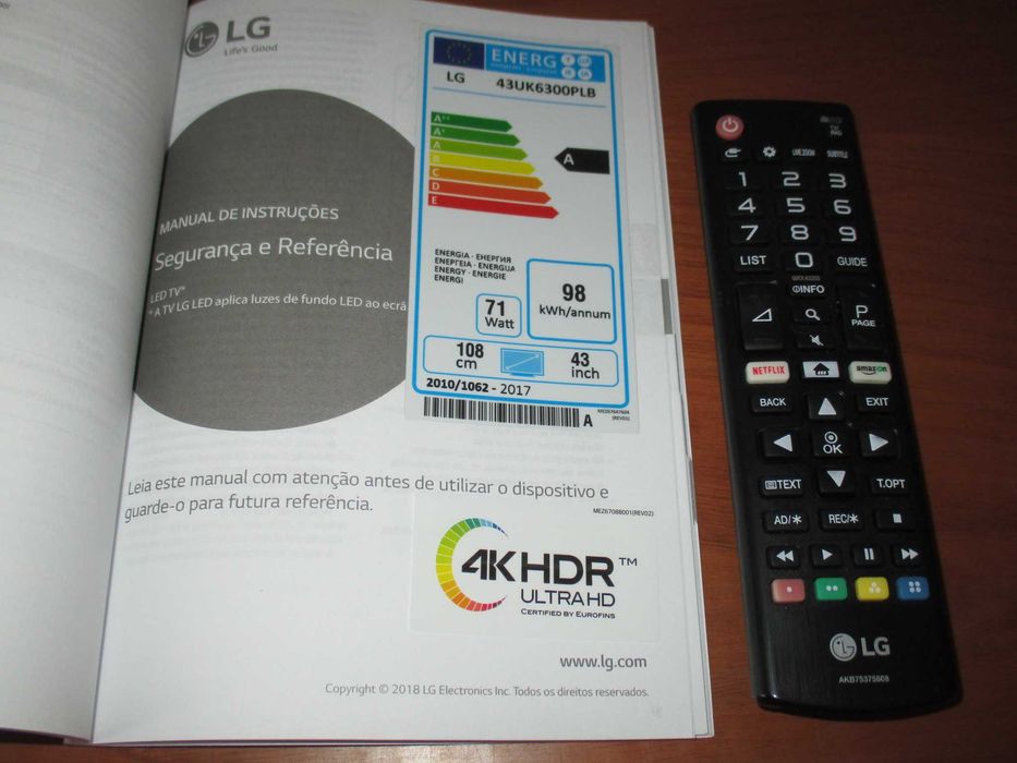 Televisão Smart TV LG UHD TV 4K 108cm/43"
