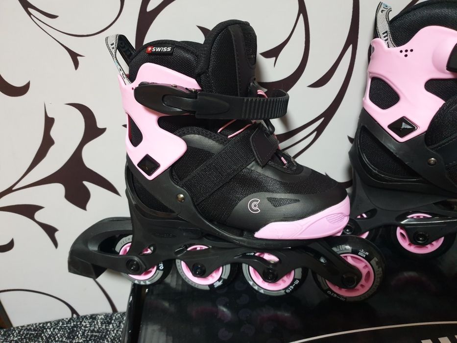 Дитячі ролики Micro Joy 29-32 Чорний-Рожевий