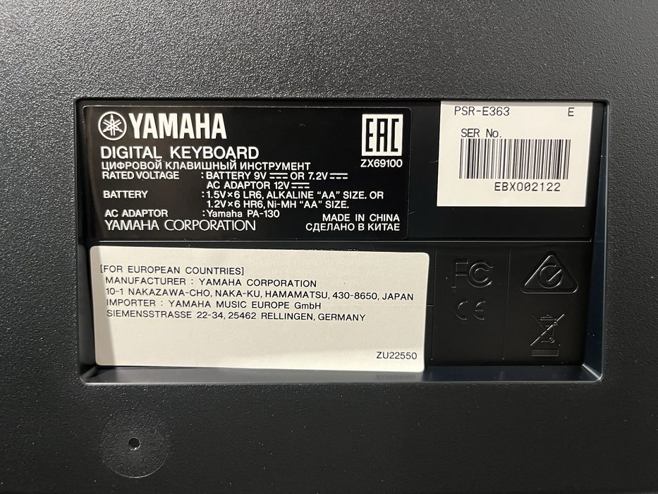teclado YAMAHA PSR-E363 novo com suporte FX