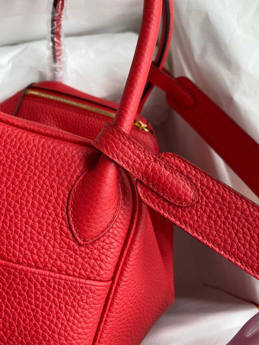 Hermes Lindy 26 cm Czerwona torba