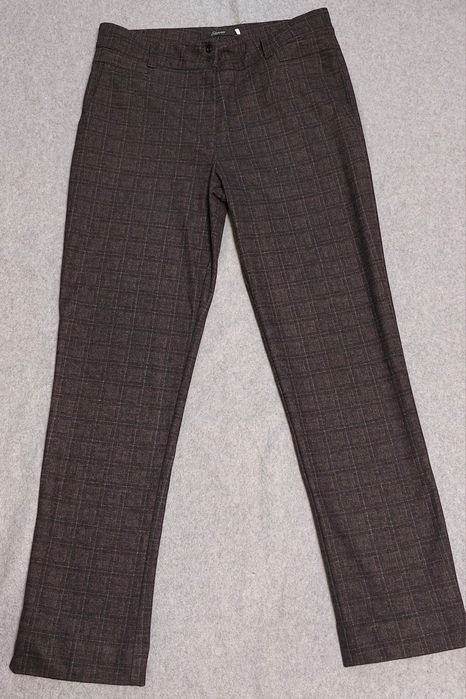 Жіночі теплі штани у клітинку, розмір 46