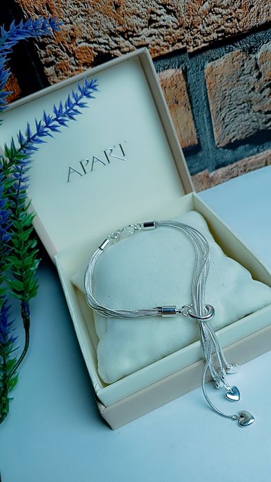 Bransoletka srebrna APART z serduszkami – idealna na prezent